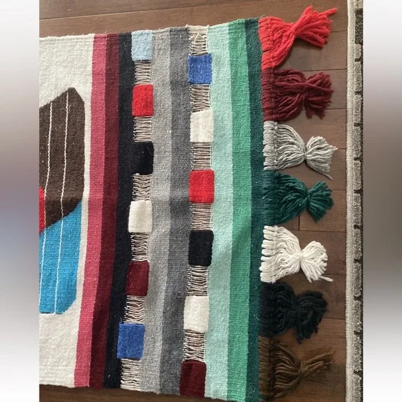 Wool Woven Multicoloured Tapestry Rug - Picture 4 of 11